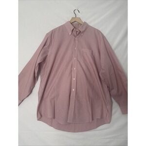 Brooks Brothers Original Polo Shirt Mens 17 34/35 Red White Striped Long‎ Sleeve